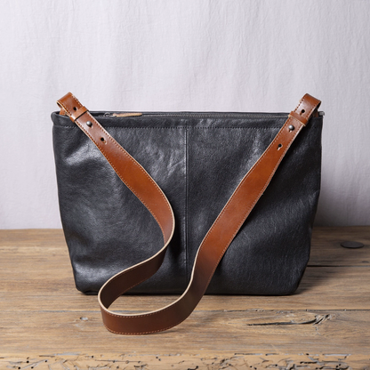 李記 | 原創手工真皮 | 日系い頭層牛皮肩帶&大容量挎包B842號