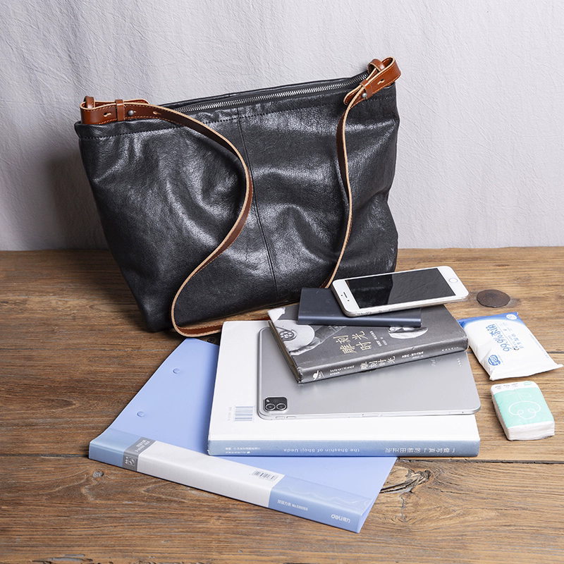 李記 | 原創手工真皮 | 日系い頭層牛皮肩帶&大容量挎包B842號