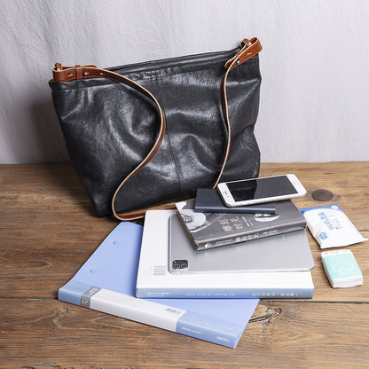 李記 | 原創手工真皮 | 日系い頭層牛皮肩帶&大容量挎包B842號