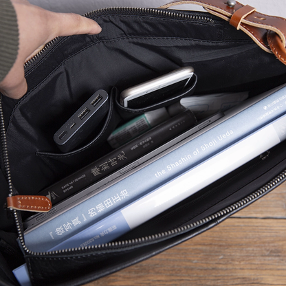 李記 | 原創手工真皮 | 日系い頭層牛皮肩帶&大容量挎包B842號