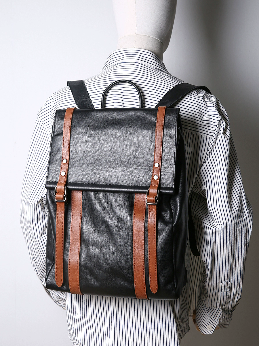 李記 | 原創手工真皮 | 英倫風格~復古皮質後背包B862號