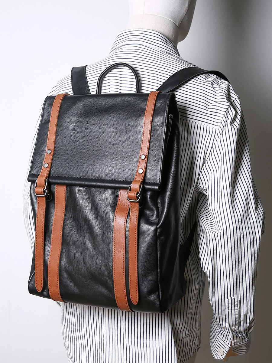 李記 | 原創手工真皮 | 英倫風格~復古皮質後背包B862號