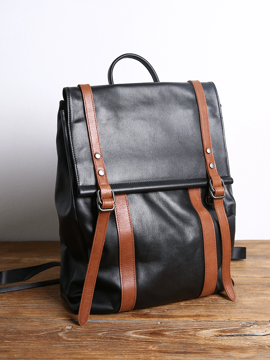 李記 | 原創手工真皮 | 英倫風格~復古皮質後背包B862號