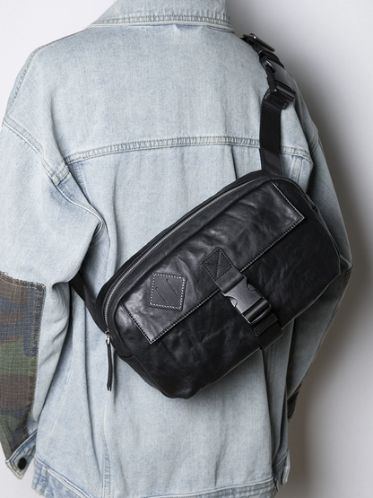 李記 | 原創手工真皮 | 休閒不刻意の斜唄包B881號