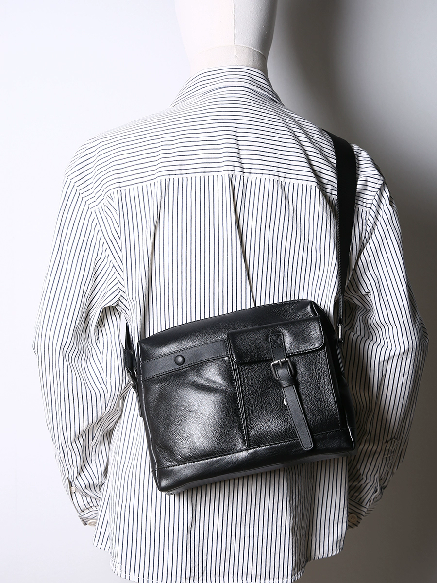 李記 | 原創手工真皮 | 横型通勤バ革製大容量包B899號