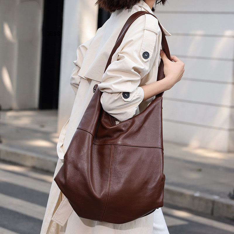 李記 | 原創手工真皮 | 韓版バ簡約な本革シ托特包B9938號