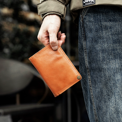 李記 | 原創手工真皮 | ド層牛革の縦型短款錢包bl124號