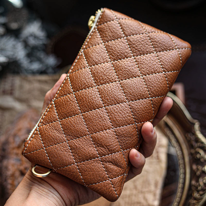 李記 | 原創手工真皮 | 菱格線條高級感爆棚！性價比超群の錢包ck0006號