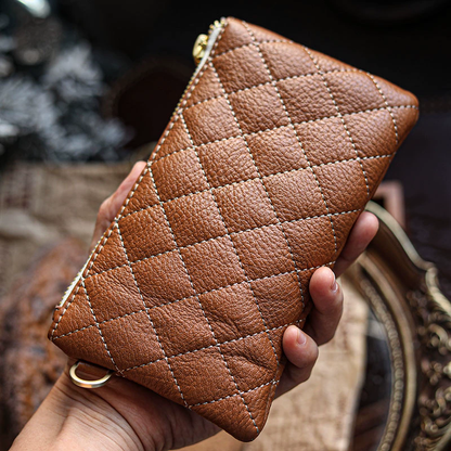 李記 | 原創手工真皮 | 菱格線條高級感爆棚！性價比超群の錢包ck0006號