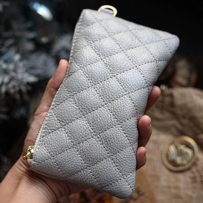 李記 | 原創手工真皮 | 菱格線條高級感爆棚！性價比超群の錢包ck0006號