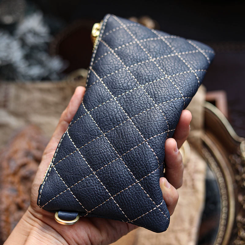 李記 | 原創手工真皮 | 菱格線條高級感爆棚！性價比超群の錢包ck0006號