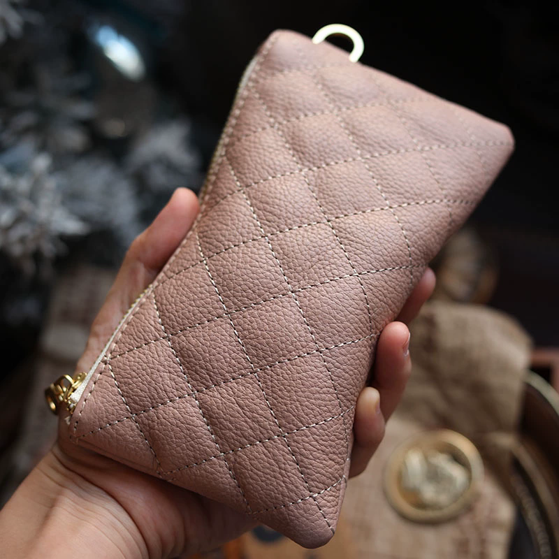 李記 | 原創手工真皮 | 菱格線條高級感爆棚！性價比超群の錢包ck0006號