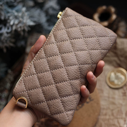 李記 | 原創手工真皮 | 菱格線條高級感爆棚！性價比超群の錢包ck0006號