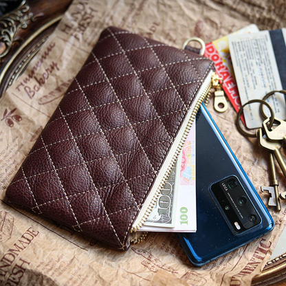 李記 | 原創手工真皮 | 菱格線條高級感爆棚！性價比超群の錢包ck0006號