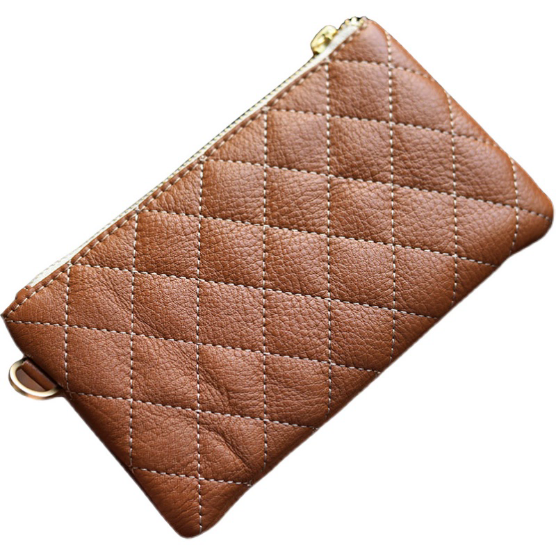 李記 | 原創手工真皮 | 菱格線條高級感爆棚！性價比超群の錢包ck0006號