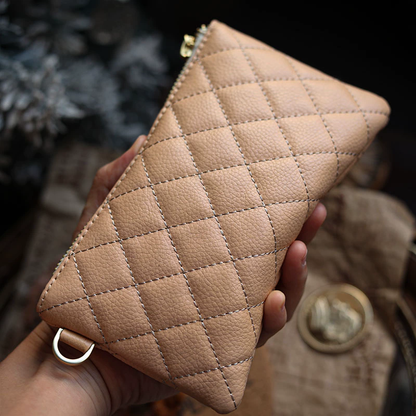 李記 | 原創手工真皮 | 菱格線條高級感爆棚！性價比超群の錢包ck0006號