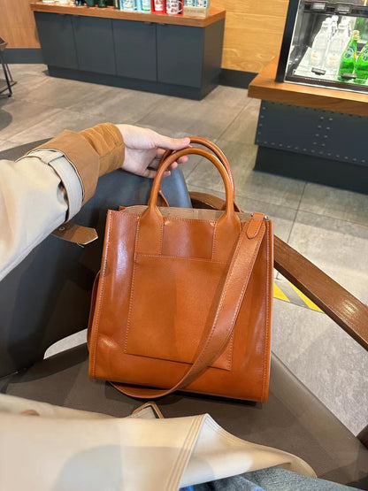 Li Ji | Original handmade genuine leather | Western-style and versatile daily handbag No. D9232 