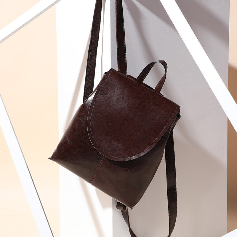 李記 | 原創手工真皮 | 韓版 英倫百搭 後背包D9764號