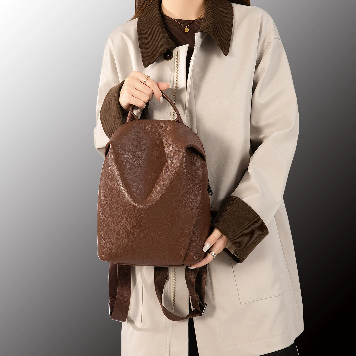 李記 | 原創手工真皮 | 簡約實力派の通勤後背包H182號