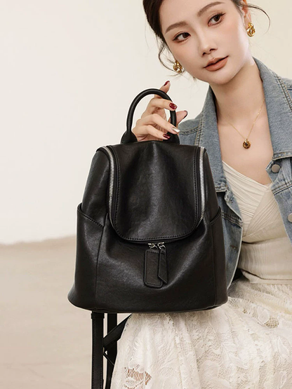 李記 | 原創手工真皮 | 氣質通勤風の後背包H197號