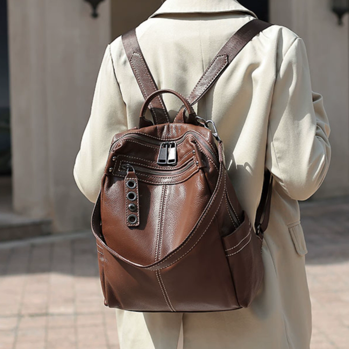 李記 | 原創手工真皮 | 高級感の差旅後背包H214號