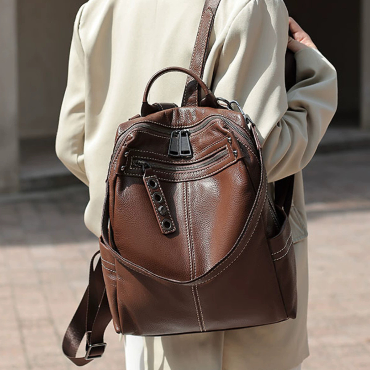 李記 | 原創手工真皮 | 高級感の差旅後背包H214號