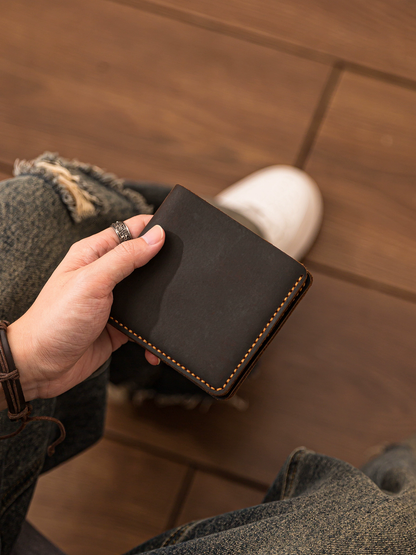 李記 | 原創手工真皮 |  純手縫い本革三つ折り卡包HB003號
