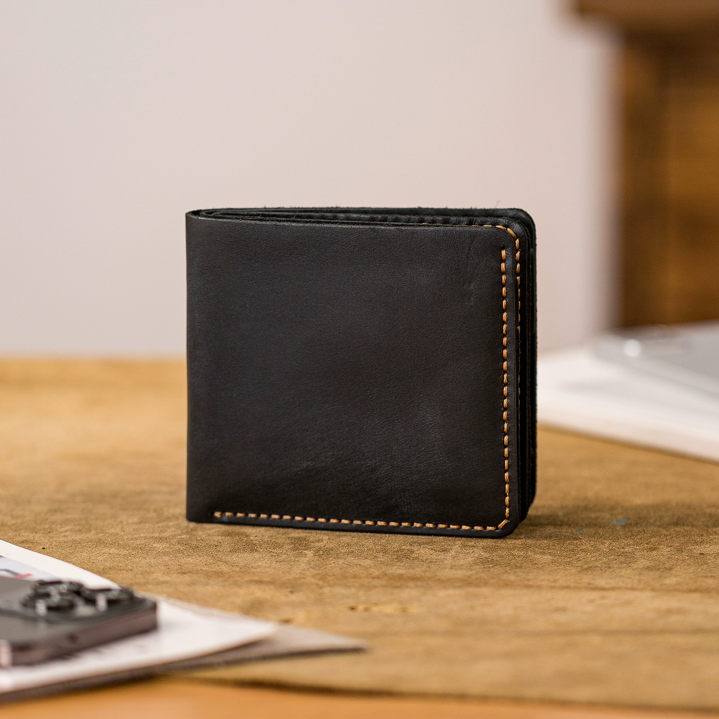 李記 | 原創手工真皮 |  純手縫い本革三つ折り卡包HB003號