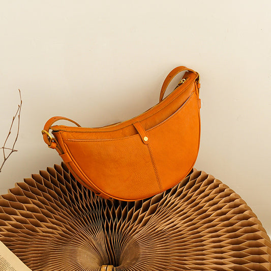 李記 | 原創手工真皮 | 簡約便捷で高級感の月牙包HF4805號