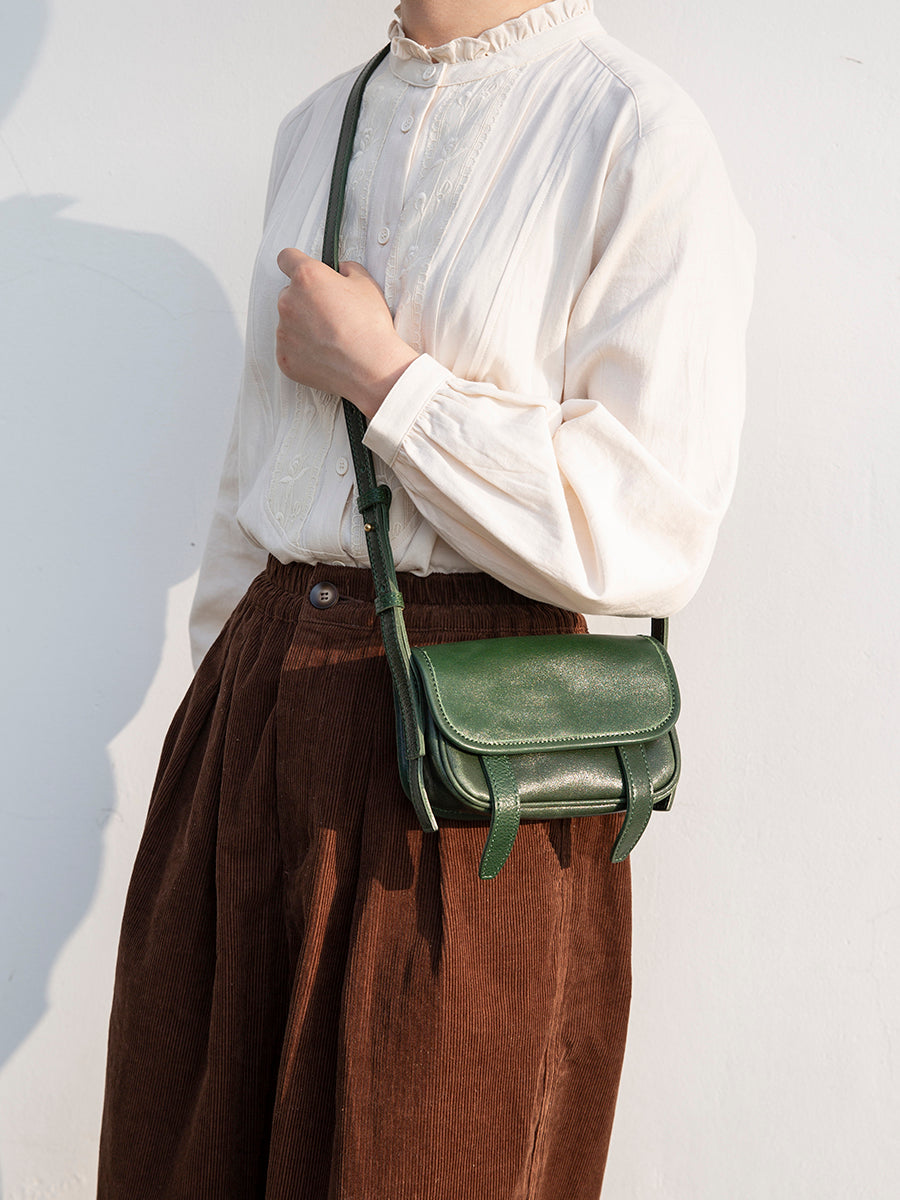 Li Ji | Original handmade genuine leather | Premium textured design mini square bag No. JZ259 