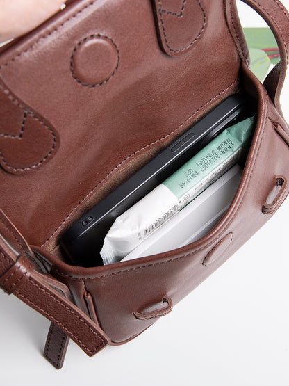 Li Ji | Original handmade genuine leather | Premium textured design mini square bag No. JZ259 