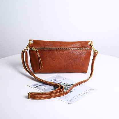 Li Ji | Original handmade genuine leather | Xia's natural second-layer cowhide simple mobile phone bag No. L316 