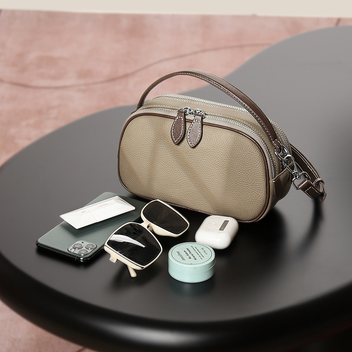 Li Ji | Original handmade genuine leather | Xia の単品でprivate and Chong拝し slanted bag No. L4005 