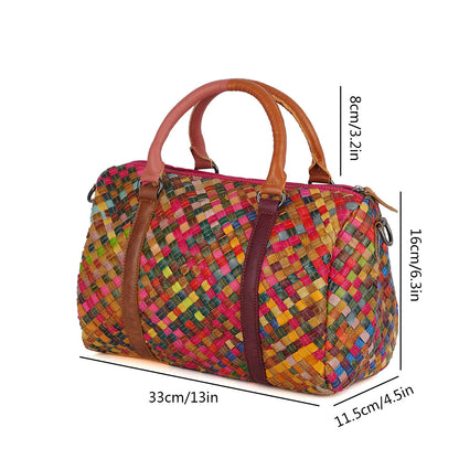 Li Ji |. หนังแท้ทำมือ |. กระเป๋าถือหนังวัวเคลือบน้ำมัน No. 9068