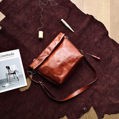 Li Ji | Original handmade genuine leather | Refined messenger bag No. Y1705