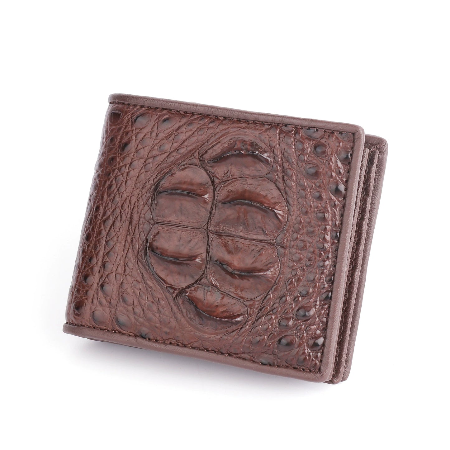Li Ji | Original handmade genuine leather | Crocodile leather back bone 1 fold short wallet No. 2009-1
