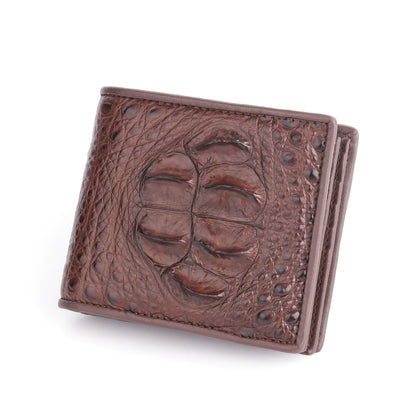 Li Ji | Original handmade genuine leather | Crocodile leather back bone 1 fold short wallet No. 2009-1