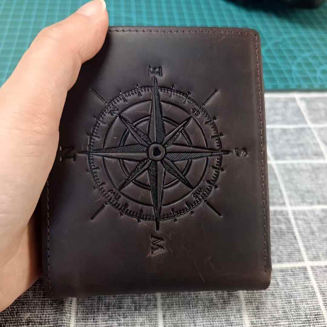 李記手工真皮 - 航海術圖示短夾 1040號