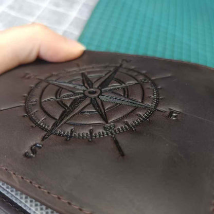 李記手工真皮 - 航海術圖示短夾 1040號