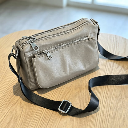 Li Ji | Original handmade leather | Japanese handmade multi-compartment soft leather sports bag No. 24012 
