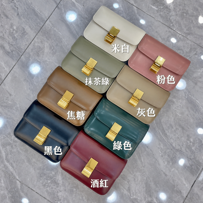 李記 | 原創手工真皮 | 光面 頭層牛革 手搓紋 方形豆腐包x280號
