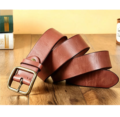 Li Ji | Original leather handmade | First layer cowhide solid copper pin buckle belt No. 1866