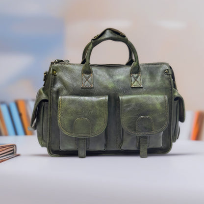Li Ji Handmade Genuine Leather | Vintage Vegetable Tanned Leather Rubbed Leather Handbag No. Y9051 