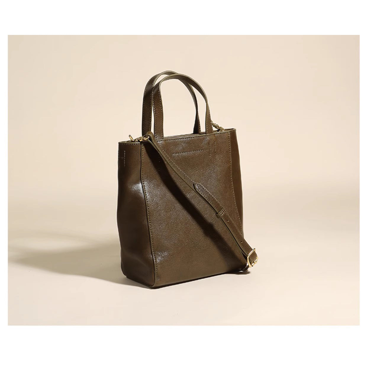 Li Ji | Original handmade | Vegetable tanned leather simple retro tote bag No. M1125