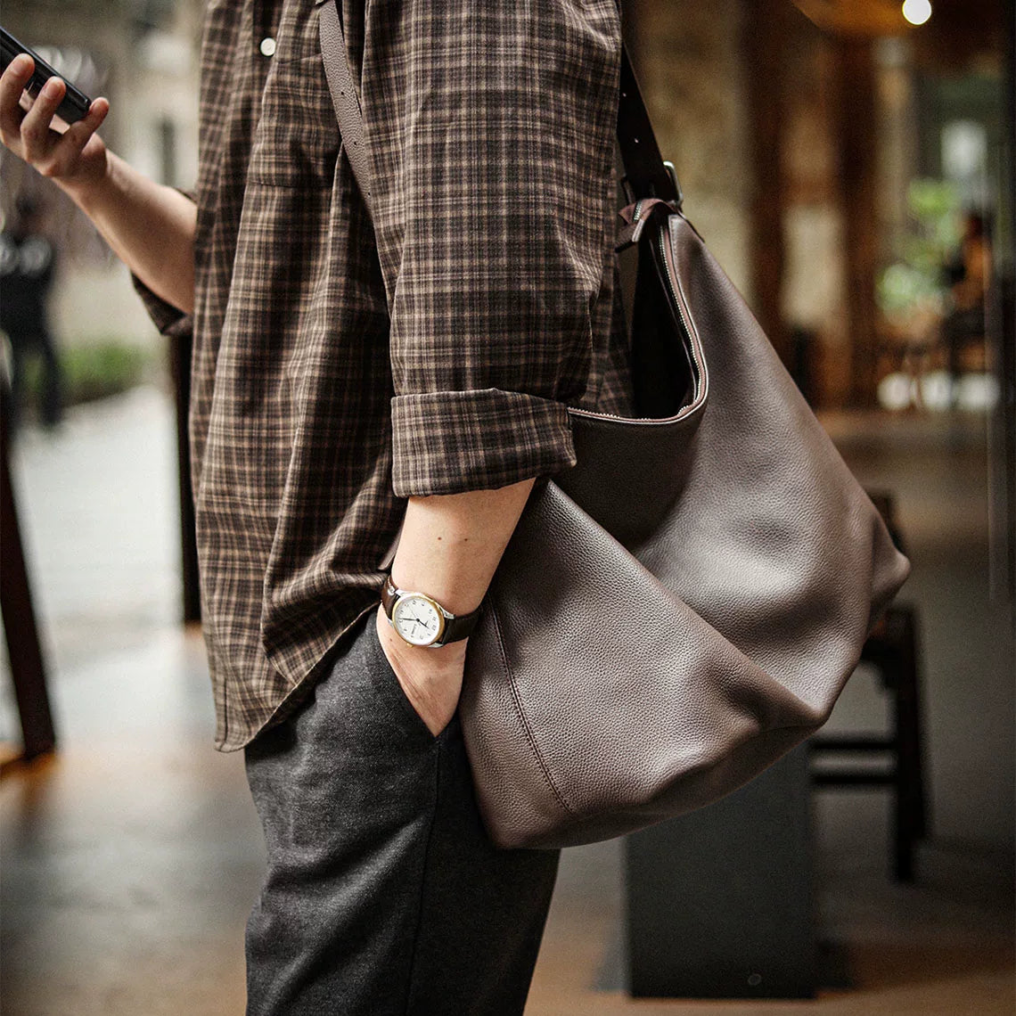 李記 | 原創手工真皮 | 軟皮鬆弛feelの大容量健身通勤包A8317號