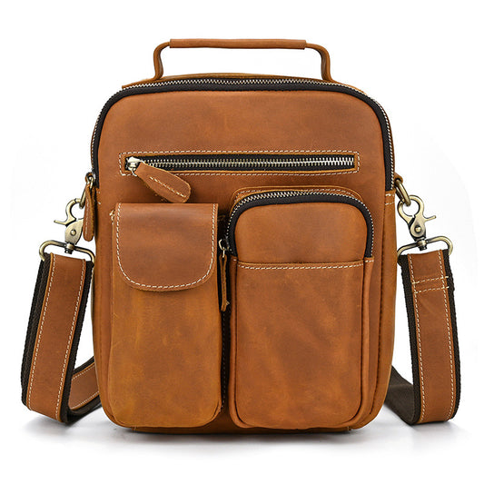 Li Ji | Original handmade leather | Handbag retro niche crossbody bag/shoulder square bag No. 6511