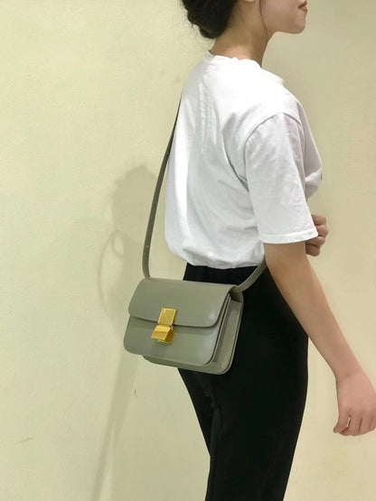 李記 | 原創手工真皮 | 光面 頭層牛革 手搓紋 方形豆腐包x280號