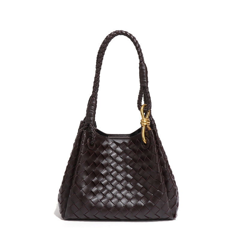 李記 | 原創手工真皮 | 休閒風い質感編織紋路し手拎包sm169號