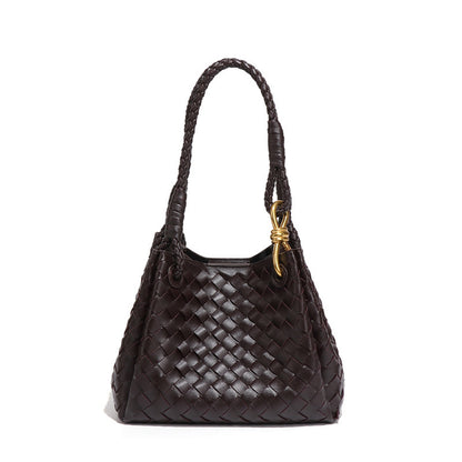 李記 | 原創手工真皮 | 休閒風い質感編織紋路し手拎包sm169號