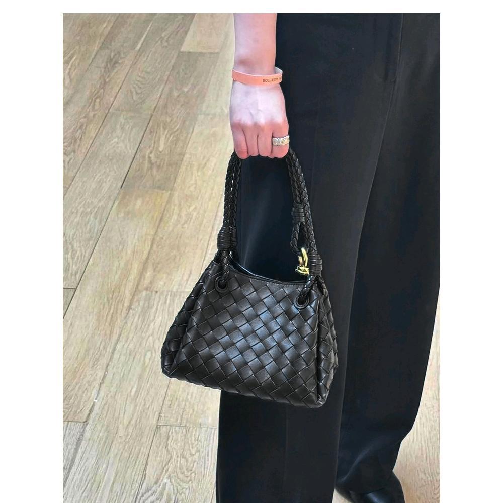 李記 | 原創手工真皮 | 休閒風い質感編織紋路し手拎包sm169號